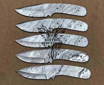 Lot of 5 Damascus Steel Blank Blade Knife For Knife Making Supplies (SU-131) - Image 1 of 4