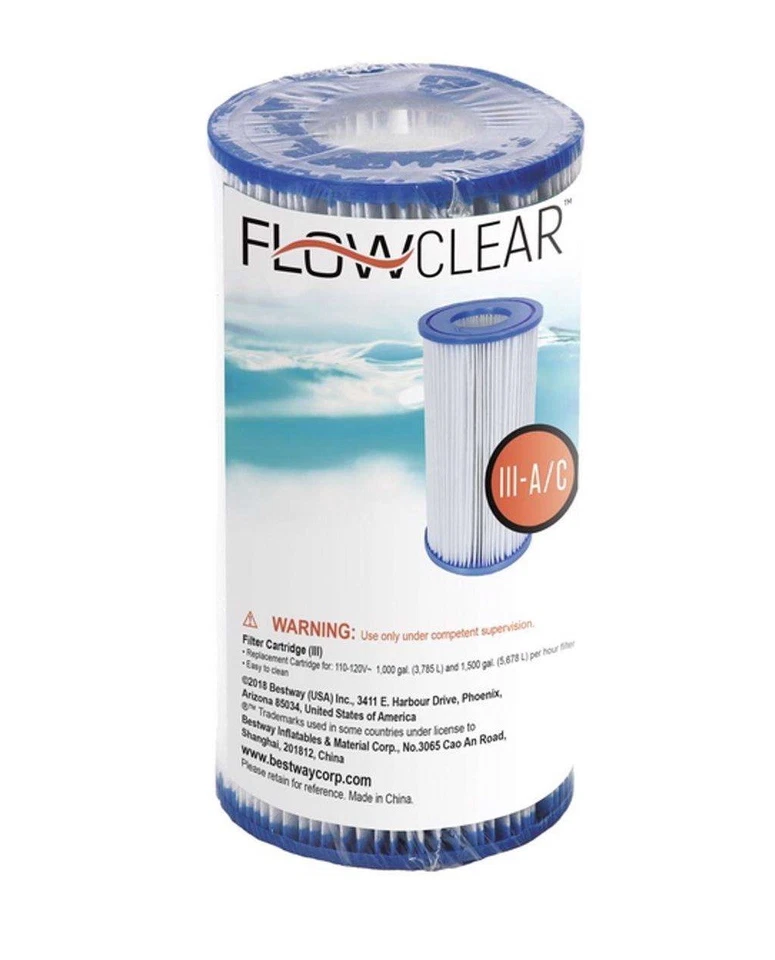 FlowClear Swimming Pool Filter Replacement Cartridge Type III A or C. 6-Pack - Image 1 of 1