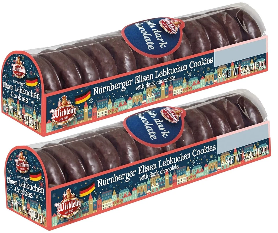 Wicklein Mini Chocolate Oscuro Nurnberger Lebkuchen, Pan de Jengibre, 2 Juegos Foto 1 de 1