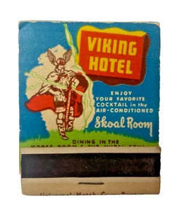 Libro de cerillas vintage Viking Hotel Skoal Room sin imprimir - años 50 - Imagen 1 de 8