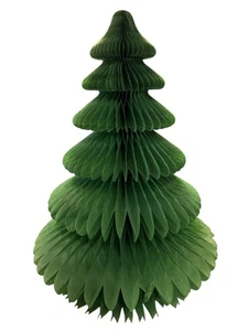 "Papel de seda verde plegable vintage panal 12"" decoración de árbol de Navidad" - Imagen 1 de 4