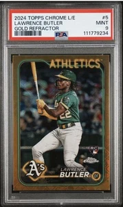Lawrence Butler 2024 Topps Cromo Logofractor Oro Refractor PSA 9 COMO NUEVO - Imagen 1 de 2