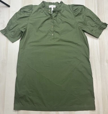 Apiece Apart Women’s Size Large Half Sleeve Button Down Shirt Dress Olive Green - Image 1 of 4