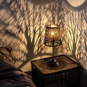 Table Lamp with Dimmer, 3 Levels Dimmable Touch Switch, Black Shadow Table La... - Picture 1 of 7