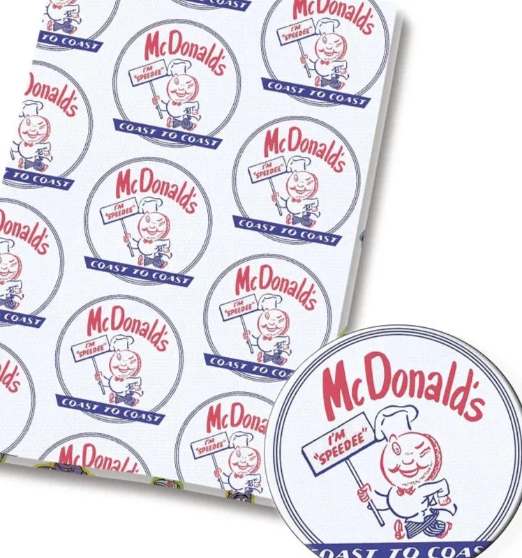 Tecido de algodão McDonalds personagem fast food meia jarda (18” x 55”) 2703 - Imagem 1 de 1