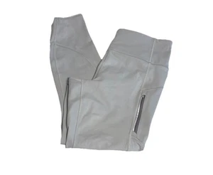 Athleta Rainier Womens Leggings Medium Light Gray Reflective Zipper Pocket - Picture 1 of 12