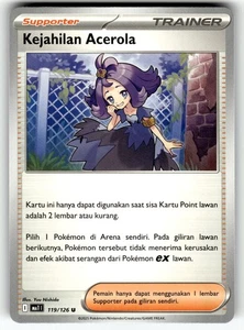 Pokemon Indonesian Mega Evolution Card 119/126 Acerola's Mischief - Picture 1 of 4