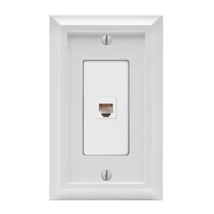 Deerfield 1 Gang Phone Composite Wall Plate - White - Bild 1 von 12