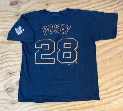 Camiseta Buster Posey Gigantes de San Francisco Serie Mundial Shirsey ~ JUVENTUD LG Foto 1 de 4