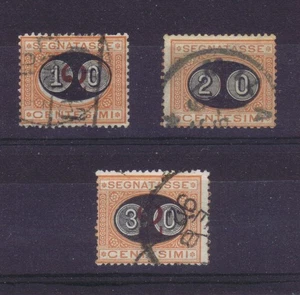 REGNO D'ITALIA - Umberto I - 1890-91 Segnatasse - I tre valori usati - Foto 1 di 2