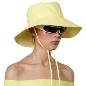 RAINS Boonie Hat Wide Brim Bucket Hat Sun Rain Protection Straw Yellow XS-M - Picture 1 of 5