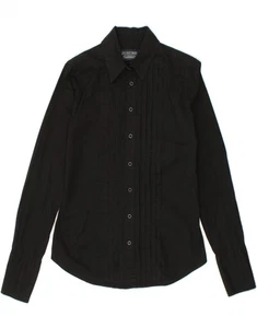 POLO RALPH LAUREN Womens Tuxedo Shirt UK 12 Medium Black TG04 - Picture 1 of 3