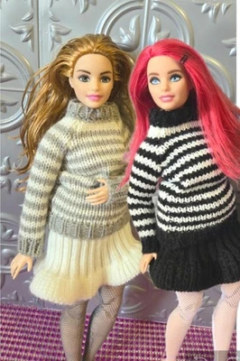 Curvy Barbi Clothes, Sweater Outfits Made to Move Hybrid, NO DOLLS #6 Piece - Image 1 of 4