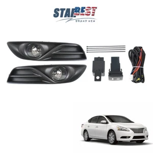 Clear Glass Kit Front Bumper Fog Lights Fit For 2013-2015 Nissan Sentra W/Switch - Picture 1 of 13