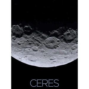 NASA Dawn Raumschiff Zwergplanet Ceres Nahaufnahme Leinwand Poster Druck Wandbild - Bild 1 von 6