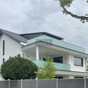Ganzglas Balkon und Terrassen Glas Geländer für VSG aus ESG Glas mit LGA AbP - Bild 1 von 24