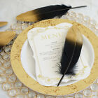60 BLACK with Metallic Gold Tip Natural Goose Feathers Wedding Party Decorations
