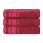 Superior Zero Twist Cotton Plush Soft Bath Towel Set of 3 Cranberry 100% Cotton