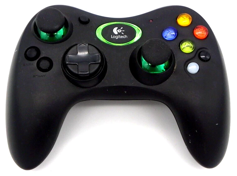 Black Wireless Logitech Cordless Precision Controller 863241 Original Xbox - Image 1 of 2