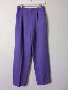Pantalones plisados tejidos Santana vintage ST.JOHN Sportswear EE. UU. bolsillo púrpura 10 - Imagen 1 de 5