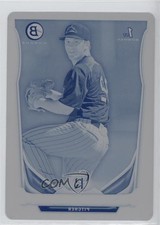 2014 Bowman Prospects Chrome Printing Plate Cyan 1/1 Sam Moll #BCP39 0f8