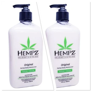 Supre HEMPZ ORIGINAL Herbal Body Moisturizer 17oz Tan Extender Lotion 2 BOTTLES - Picture 1 of 2