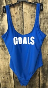 NEW Cobalt Blue GOALS One Piece Swimming SWIMSUIT NWT Large L Arizona Motivation - Picture 1 of 4