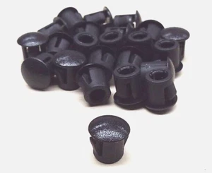 x50 ESSENTRA 62MP0250 1/4" HOLE CAP DOME PLUG BLACK PLASTIC NYLON HEYCO STYLE - Picture 1 of 8