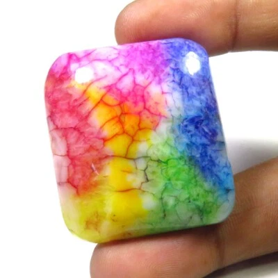 Multi Solar Quartz Gemstone 37x34mm Natural Solar Quartz Baguette Cabs SO-627 - Image 1 of 4