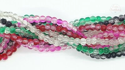 100 Stück - 4 mm Crackle Perlen, Crackle Glas, Kugeln, Craquelé/Crash Crackle - Bild 1 von 4