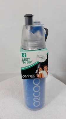 O2Cool Mist 'N Sip Squeeze Tigger To Mist Insulated BPA Free 20oz Handle Bottle