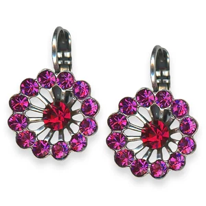 Mariana Earrings Firefly Coll. Floral in Red & Fuchsia Austrian Crystals - Picture 1 of 3