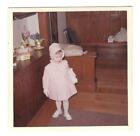 Vintage Photo Sweet Girl Pink Checkered Dress 1960'S Dst90