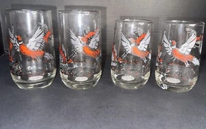 ⭐️Pheasant Glasses Drinking Glass Hunting Bird Dogs Set of 4, 4.5& 5 - Picture 1 of 9