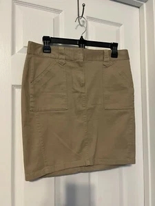 Ann Taylor Khaki 4 Pocket Midi Straight Skirt Sz 4 NWOT - Picture 1 of 9