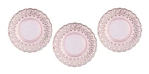 Dolls House Lace Edged Plates Pink Miniature Chrysnbon Dining Room Accessory - Picture 1 of 8