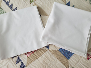 2 Solid White Tablecloths 50" Square Cotton Blend No Iron Versatile