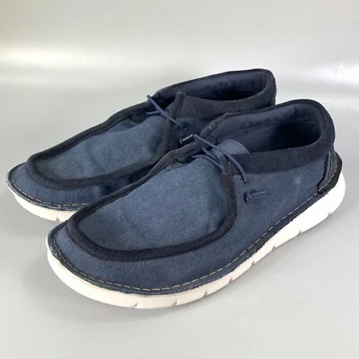 Clarks Colehill Easy Loafer UK 11 G Mens Blue Slip On Canvas Suede Shoes Comfort - Image 1 of 4