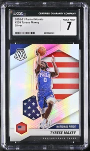 2020-21 Panini Mosaic Tyrese Maxey #259 Silver CGC Graded (7) Philadelphia 76ers - Picture 1 of 2