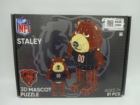 Chicago Bears 3D Mascot Staley Puzzle NFL Foco PZLZ Football Fan New Sealed Cover