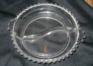 VINTAGE IMPERIAL GLASS CANDLEWICK ELEGANT DIVIDED RELISH DISH, 6.5 INCHES, MCM - Picture 1 of 2