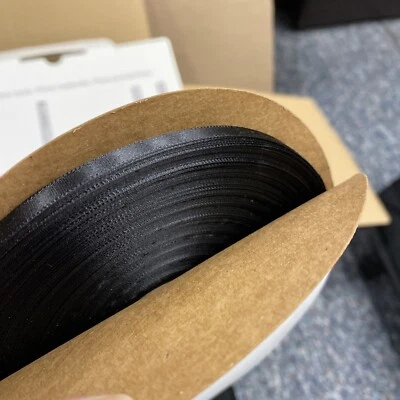 1/4" 6mm Ribbon 100% Polyester High-quality Ribbon 100 Yards Black - Image 1 of 2