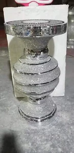 New Style End Table 1 Large 40x60cm Crushed Diamond Crystal Sparkly Silver - Picture 1 of 2