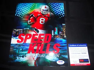 RANDY "DUKE" JOHNSON MIAMI HURRICANES SIGNED 8X10 PHOTO PSA/DNA COA Y61964 - Picture 1 of 1