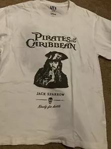 Uniqlo T-Shirt Disney Pirates of the Caribbean Herren groß weiß Johnny Depp - Bild 1 von 6