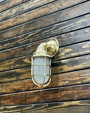 Maritime Ship Antique Swan Solid Brass Wall Mount Light Fixture With White Glass
