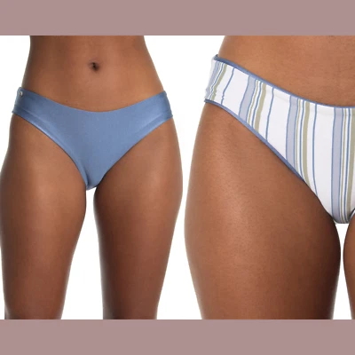 Nuevo con etiquetas $56 Maaji [grande] parte inferior de bikini plateada sublime en liso/rayas #T941 Foto 1 de 4