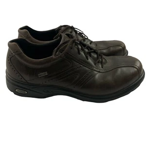 Ecco Golf Shoes Gore-tex Brown Leather Lace up Men 44 Removable Spikes 10-10 1/2 - Picture 1 of 16