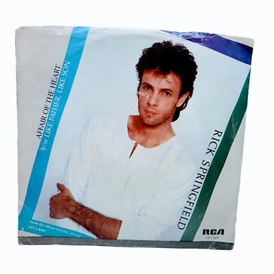 Rick Springfield Affair Of The Heart 45 RPM Vinyl 7" Record 1983 Picture Sleeve - Image 1 of 3