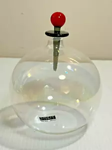 Delicate Art Glass Cherry Red Clear Decanter SENT Murano Venezia Italy - Picture 1 of 8